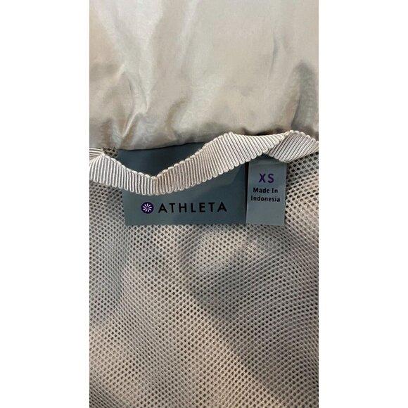 Athleta Hooded Rain Coat Lightweight Beige Longline Jacket ** Flaw ** Size XS - Picture 8 of 13